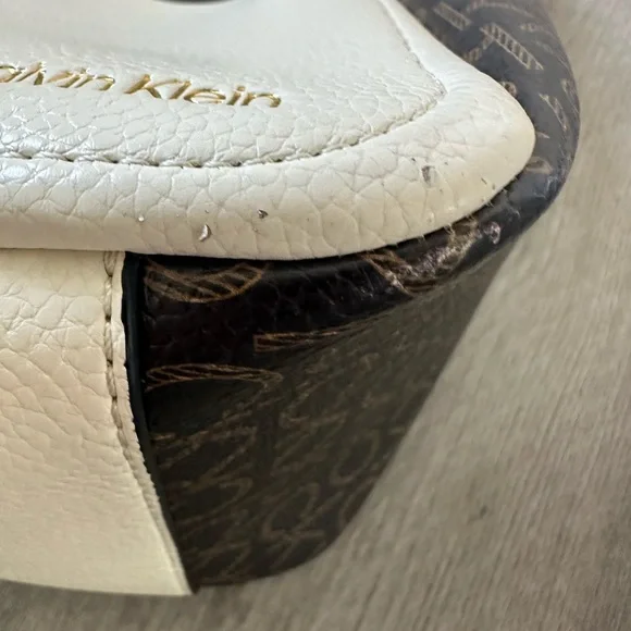 Calvin Klein Elegant Cream and Brown Tote - Picture 6 of 9